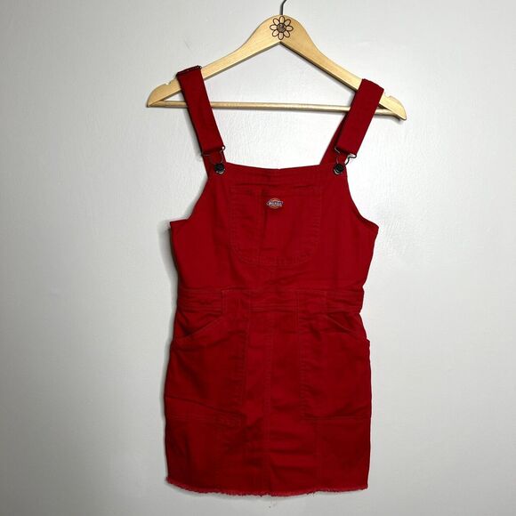 Dickies Red Jean Overall Dress - Picture 4 of 9
